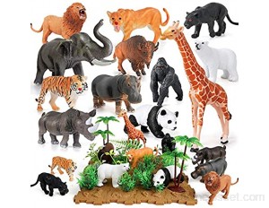 Figurines Animaux 44 Pièces Animaux De La Jungle Figurines Mini Réaliste Zoo Sauvages Animaux En Plastique Apprentissage Jouet Éducatif Pour Enfants Cadeau D'anniversaire