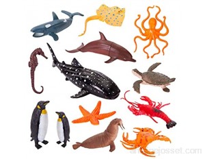 HERSITY Animaux Marins Figurines Monde Animaux de la Mer Jouet Animaux Marin Bain Cadeaux pour Enfants Garcon Fille