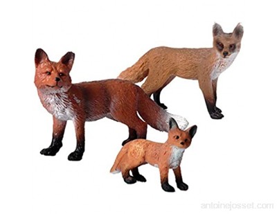 STOBOK 3pcs Figurines de Jouet Renard Ensemble Figurines réalistes d\'animaux de la Faune Jouet pour Enfants en Bas âge Renard Arctique et Renards Roux gâteau Toppers
