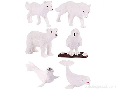 STOBOK Figurines Danimaux Blancs 6Pcs Mini Simulation Ours Polaire Océan Arctique Figure Animale Jouets Océan Ornement Animal Parti Favorise Les Animaux Marins Jouets Modèles Animaux