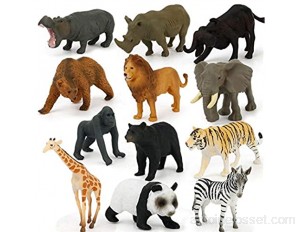 WE-WIN Lot de 12 Figurines d'animaux Sauvages Réalistes Dinosaur Marine World Animal Wildlife Animals