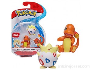 Bandai - Pokémon - Pack de 2 figurines Battle - Salamèche Charmander & Togepi - Figurines 5 cm à collectionner - WT97884