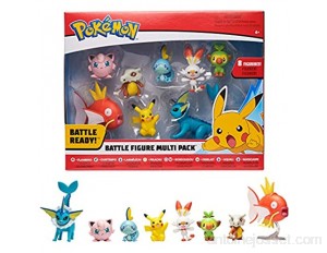 Bandai - Pokémon - Pack de 8 figurines vague 5 : Pikachu Flambino Ouistempo Larméléon Rondoudou Osselait Aquali et Magicarpe - WT00049