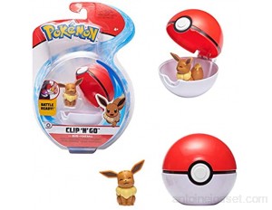 Bandai - Pokémon - Poké Ball & figurine Clip 'N' Go - 1 Poké Ball + 1 figurine 5 cm Evoli Eevee - accessoire pour se déguiser en Dresseur Pokémon - WT00041