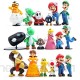 Funnyshow 18 pièces Figurine Super Mario Super Mario Figurines PVC Jouets de Fête d'anniversaire