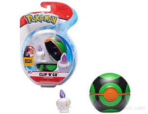 PoKéMoN Clip 'N' Go Litwick Funécire & Poké Ball Contient 1 Figurine de 5 cm et 1 Poké Ball New Wave 2021 sous Licence Officielle